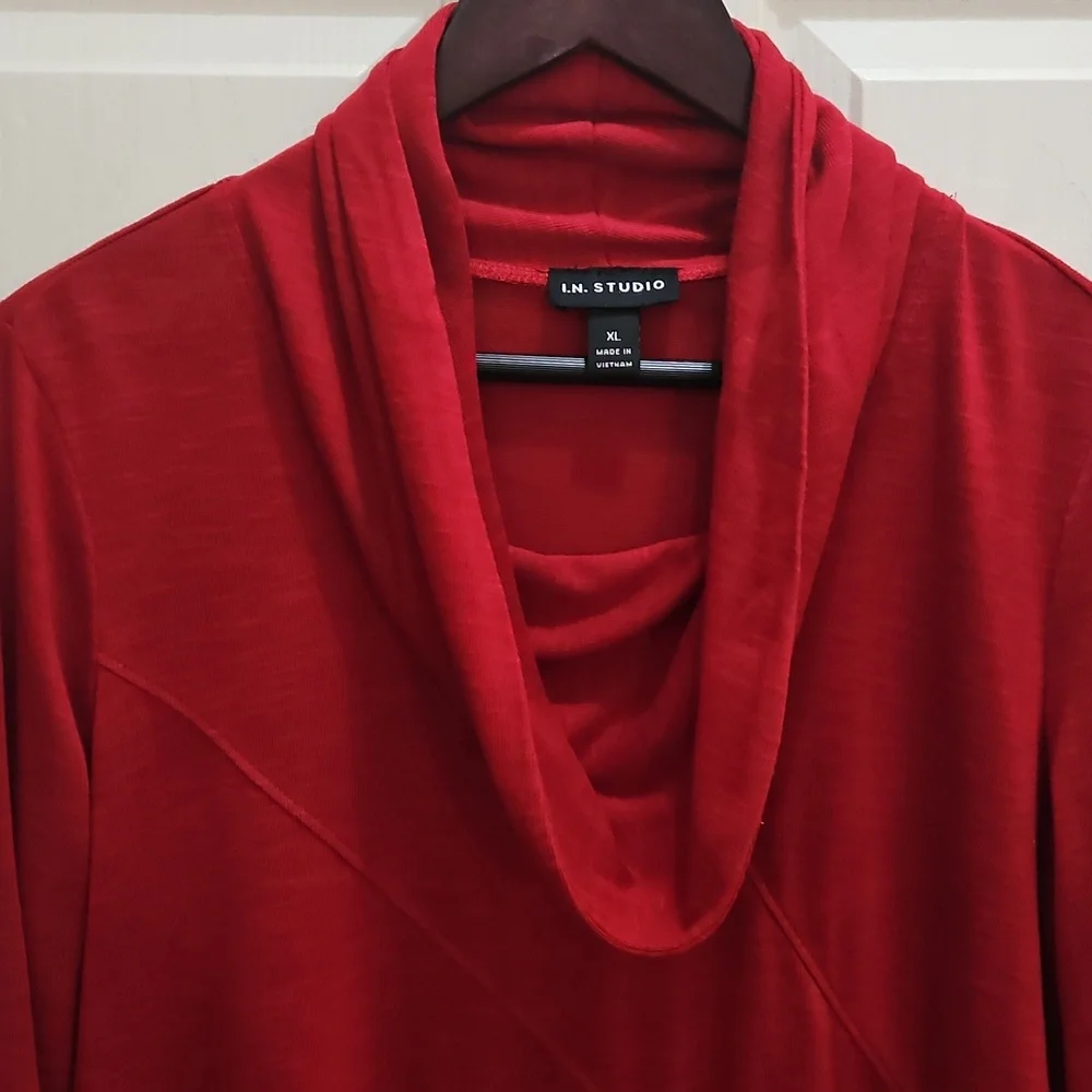 I.N. Studios Red Cowl Neck Sweater Size XL